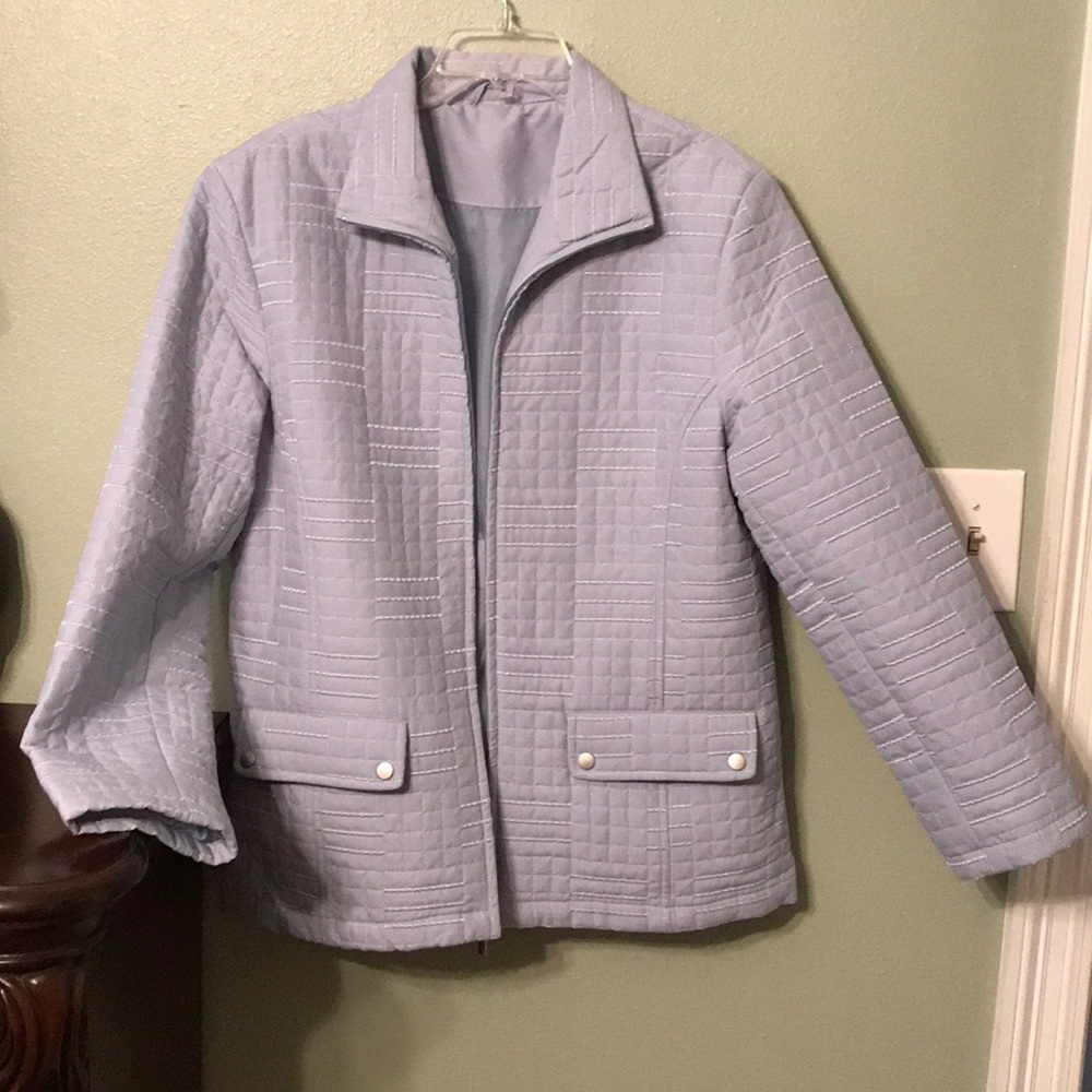Beautiful Powder Blue LG Jacket with Zipper Front